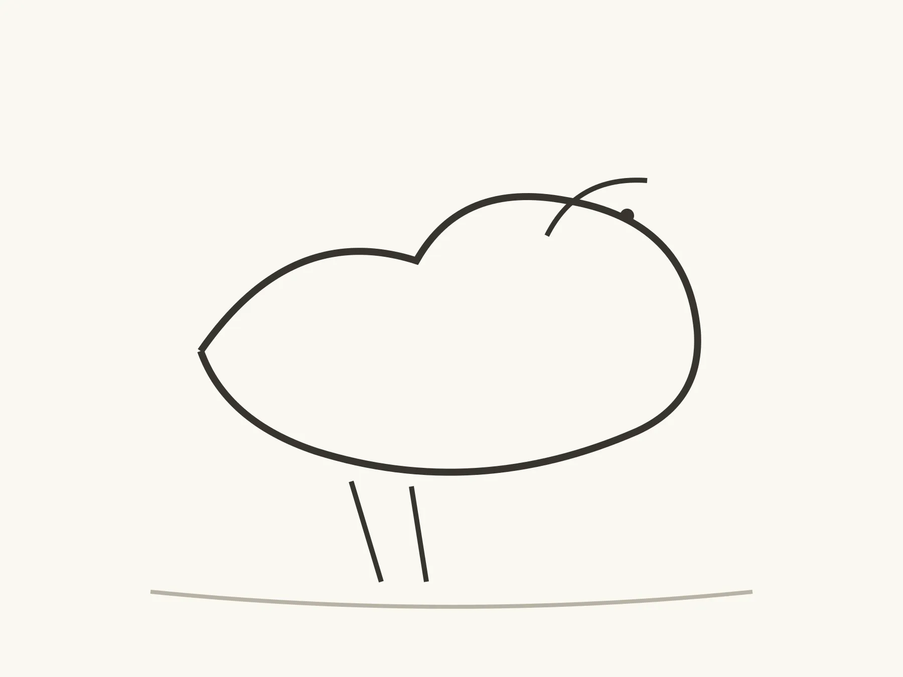 一筆書きふうの鳥のスケッチ